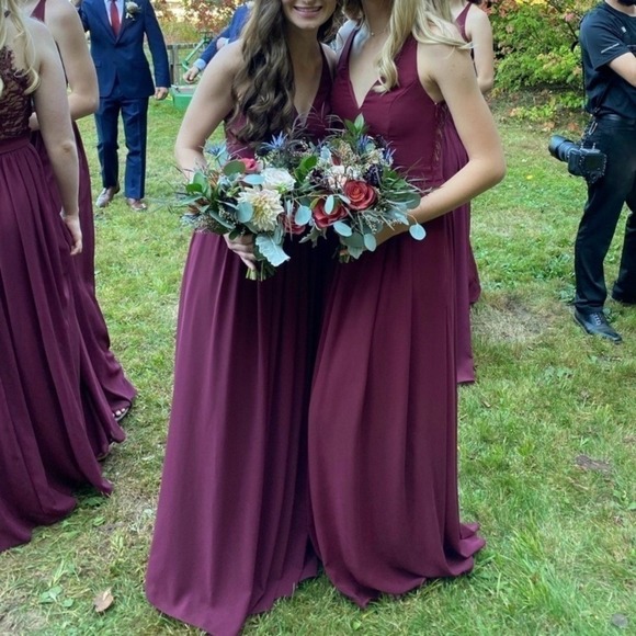 Lulus love spell lace‎ back maxi dress size XL maroon party wedding bridesmaids - Picture 5 of 17